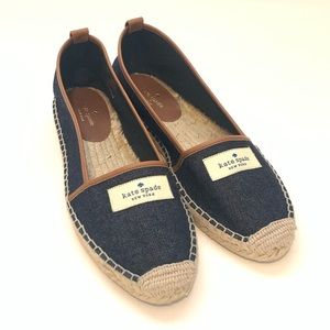 Kate Spade Blue Denim Espadrilles Loafer Size 9